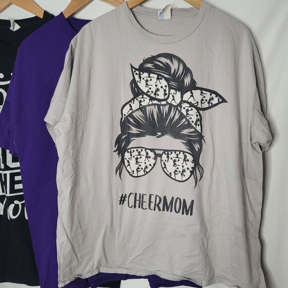 Cheer Mom- Women's 3 piece cheer mom shirts- black, purple, gray- 2XL - Picture 4 of 7
